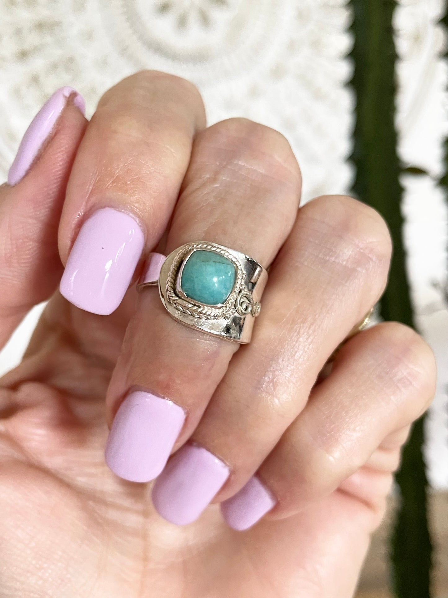 Amazonite Ring - adjustable 6-10