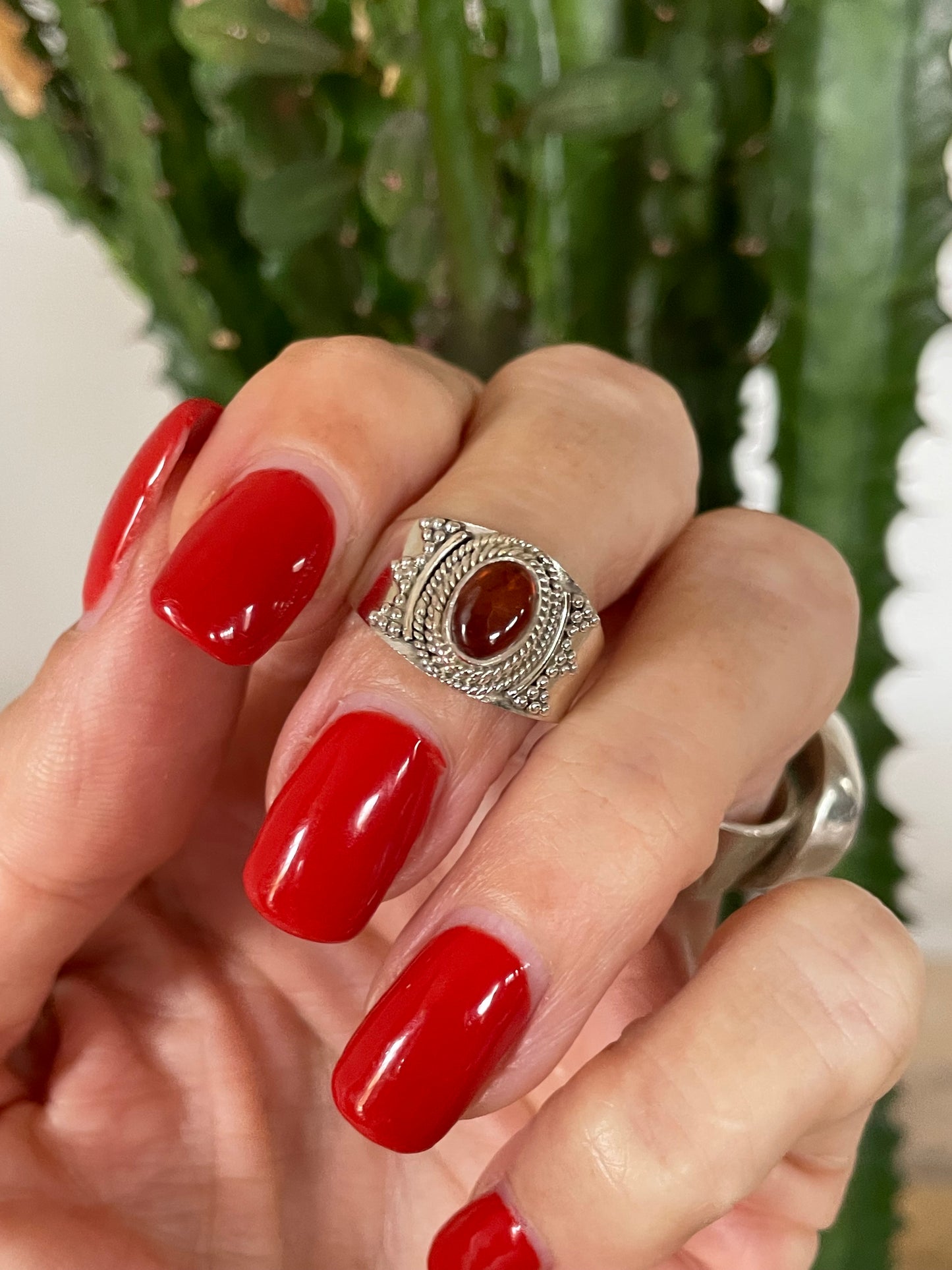 Pink/RedTourmaline Ring ~ Size 7