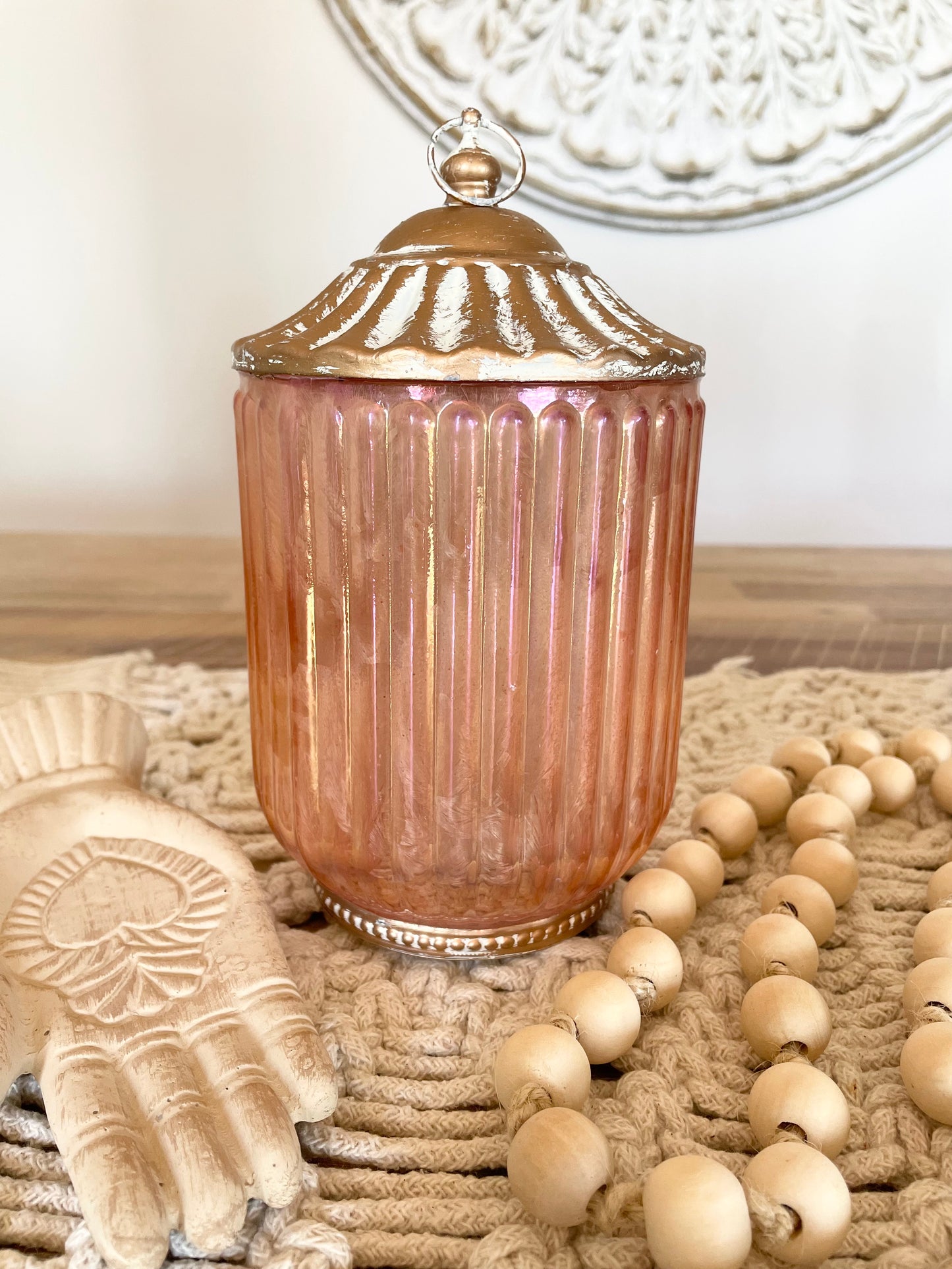 Vintage LED Lantern Pink Glow