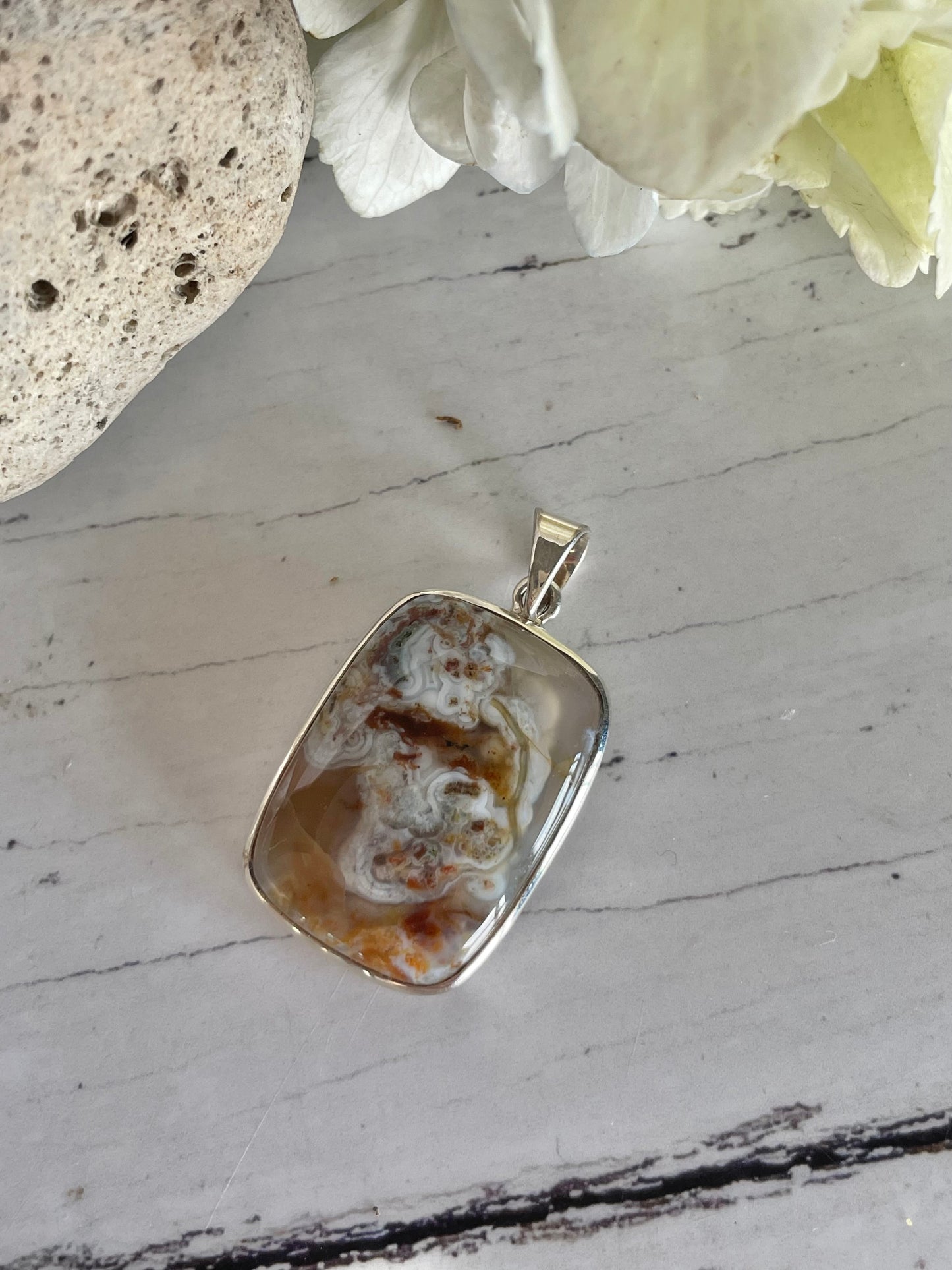 Madagascan Ocean Jasper Silver Pendant