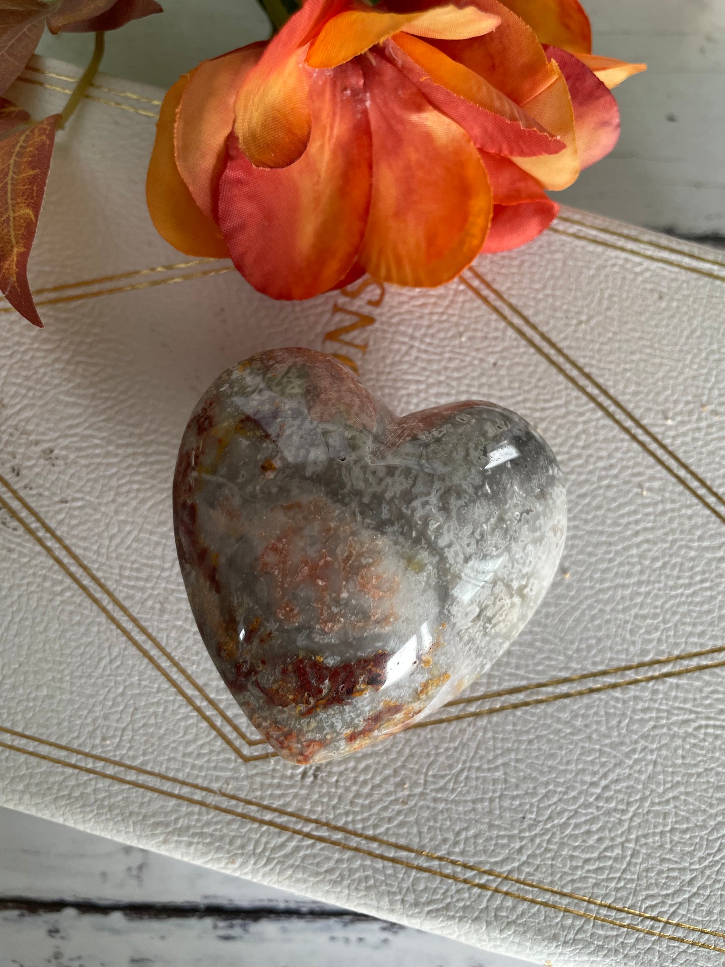 Crazy Lace Agate Heart