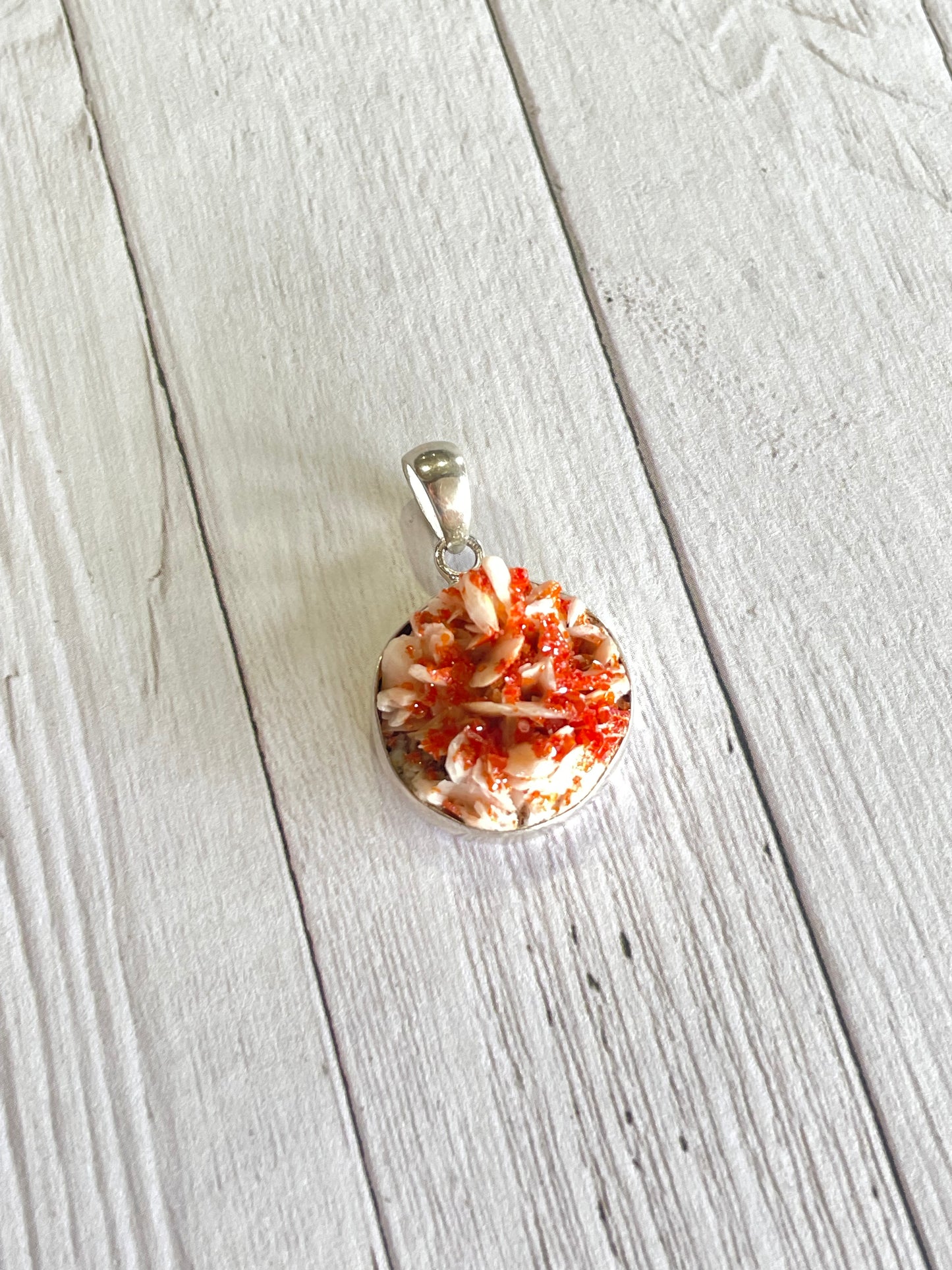 Aragonite & Vanadinite Raw Pendant