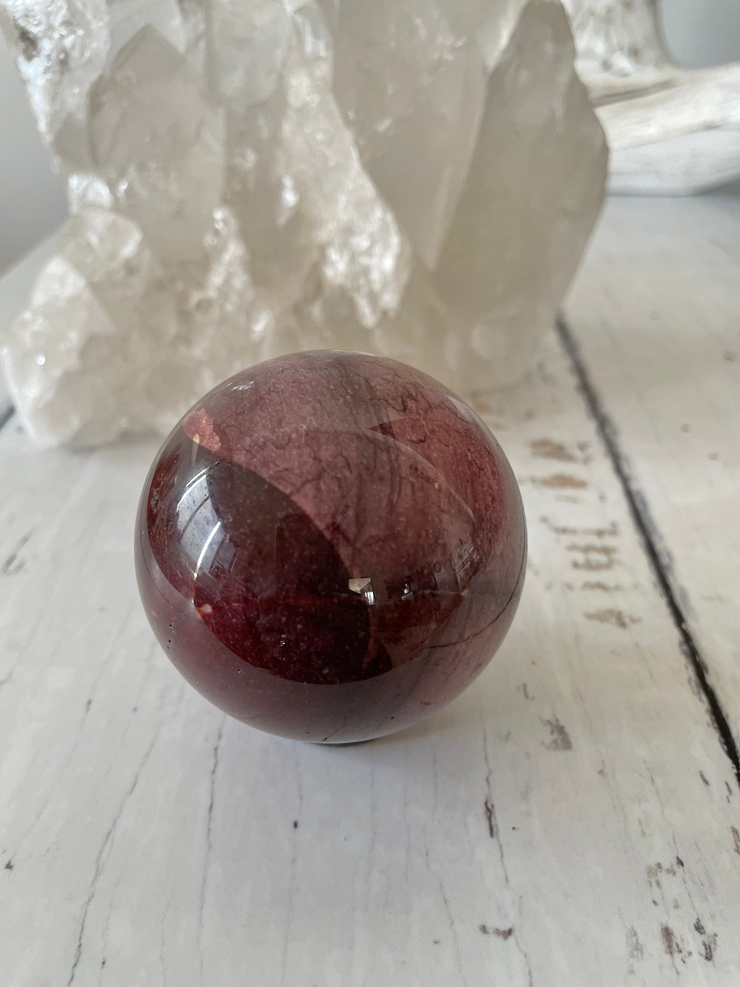 Mookaite Sphere Includes Wooden Holder