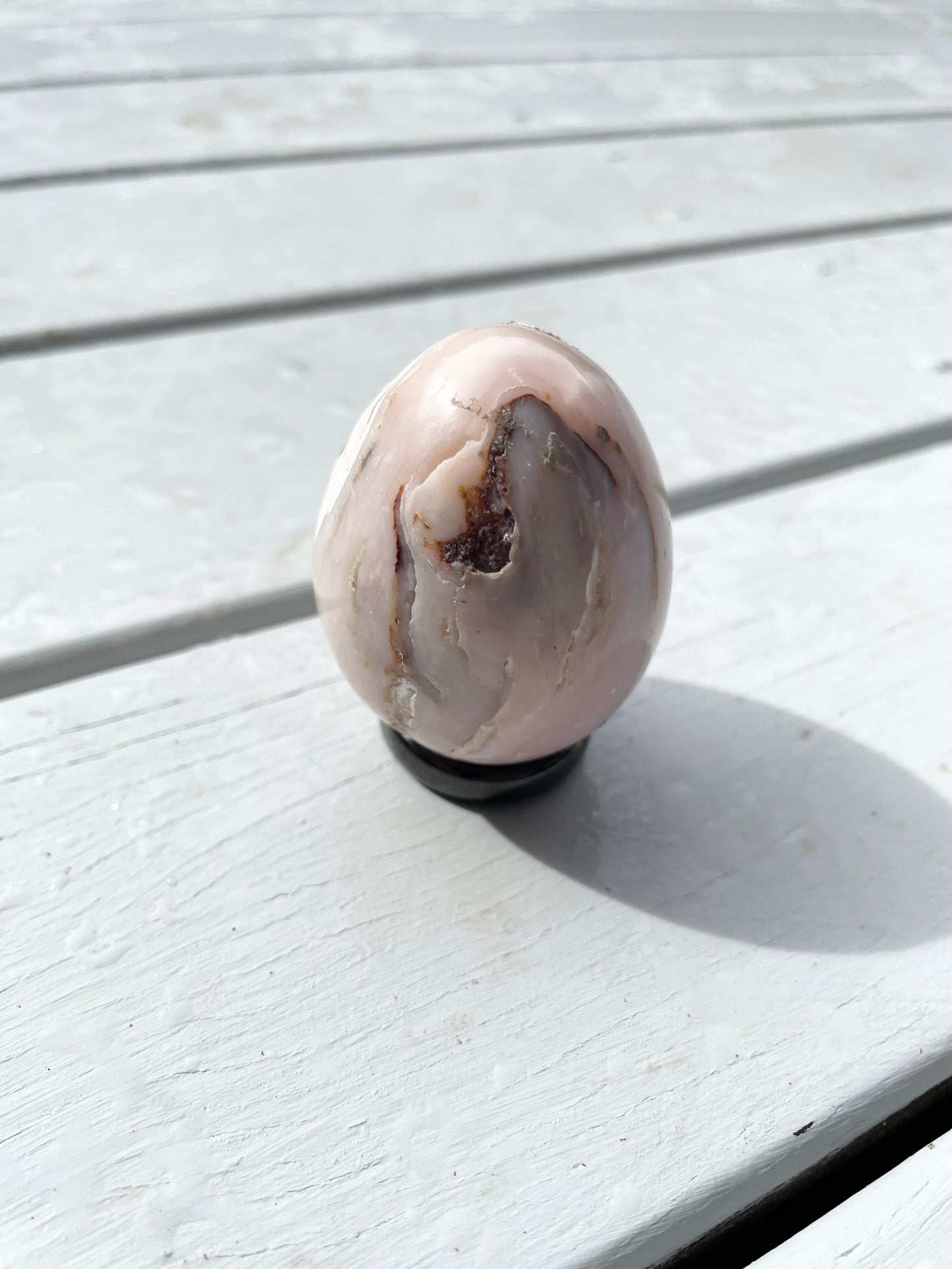 Pink Opal Egg with holder