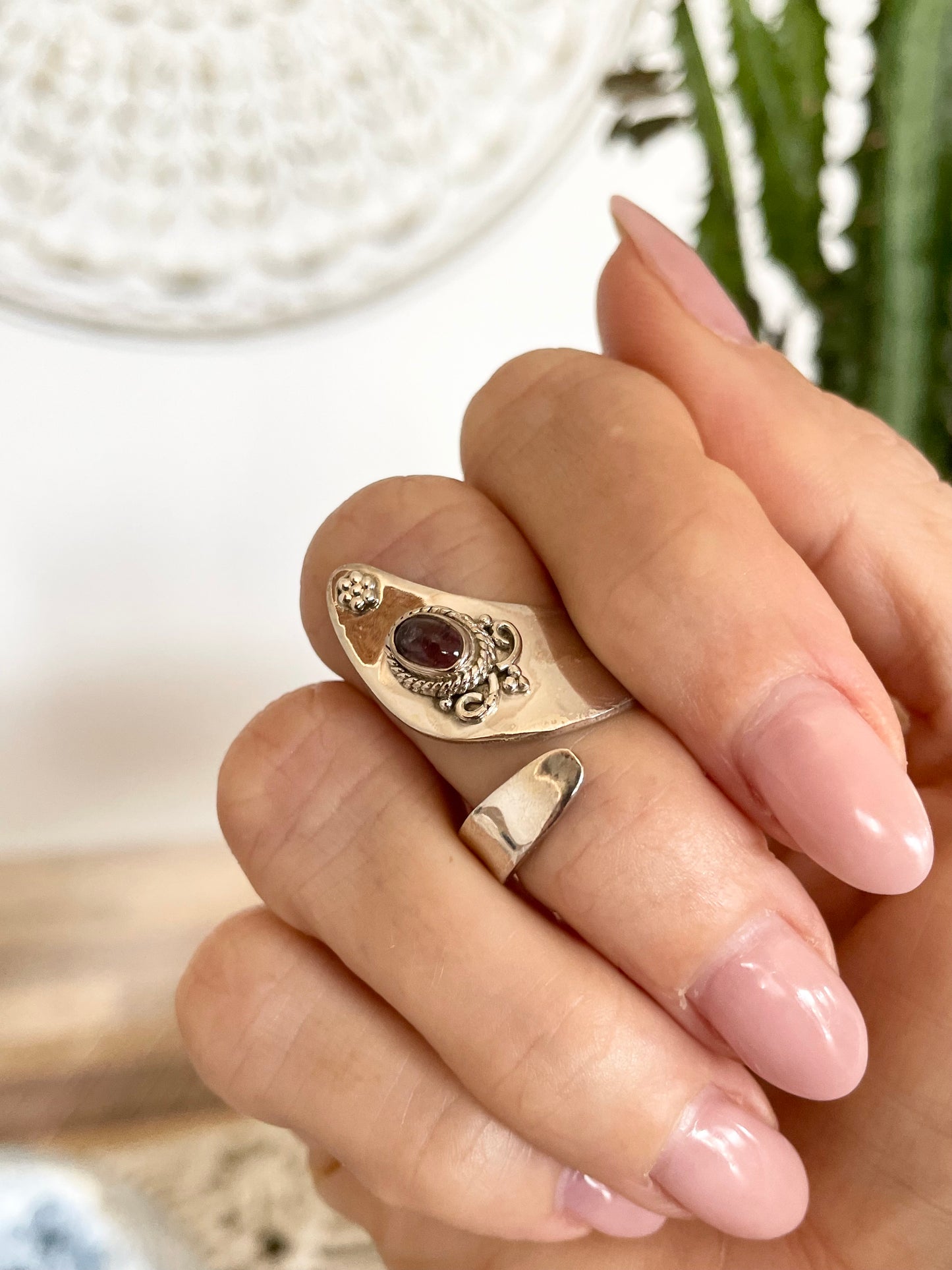 Pink Tourmaline Adjustable~ size 6-10