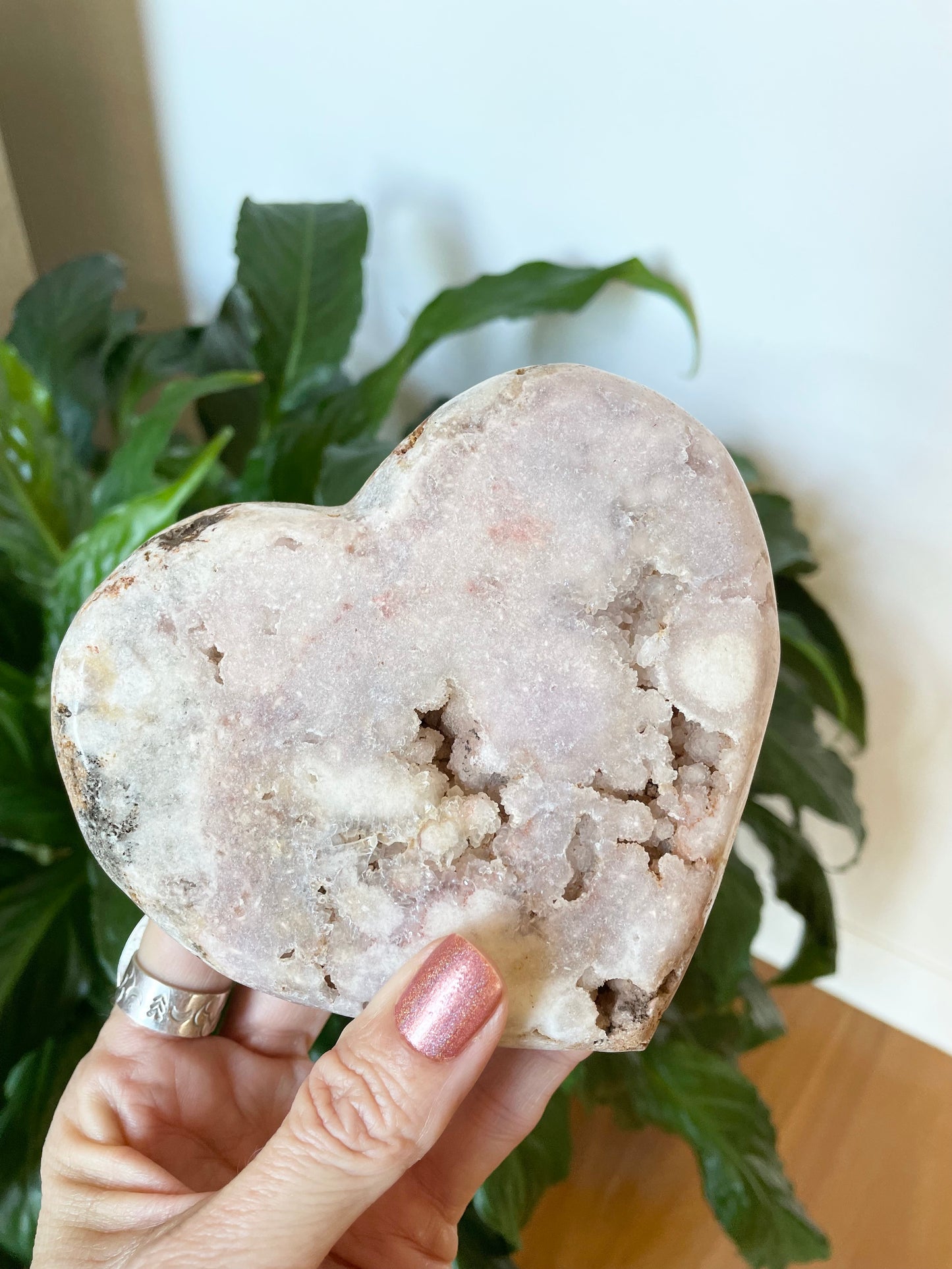 Pink Druzy Amethyst Heart