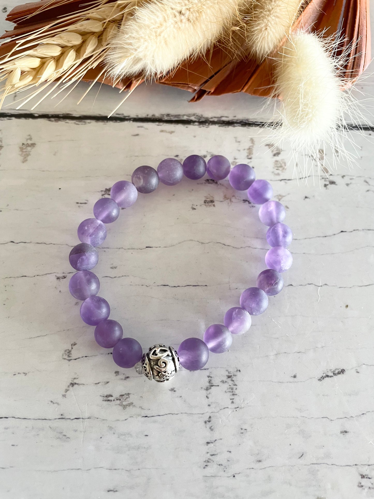 Frosted Amethyst Healing Bracelet ~ INTUITIVE