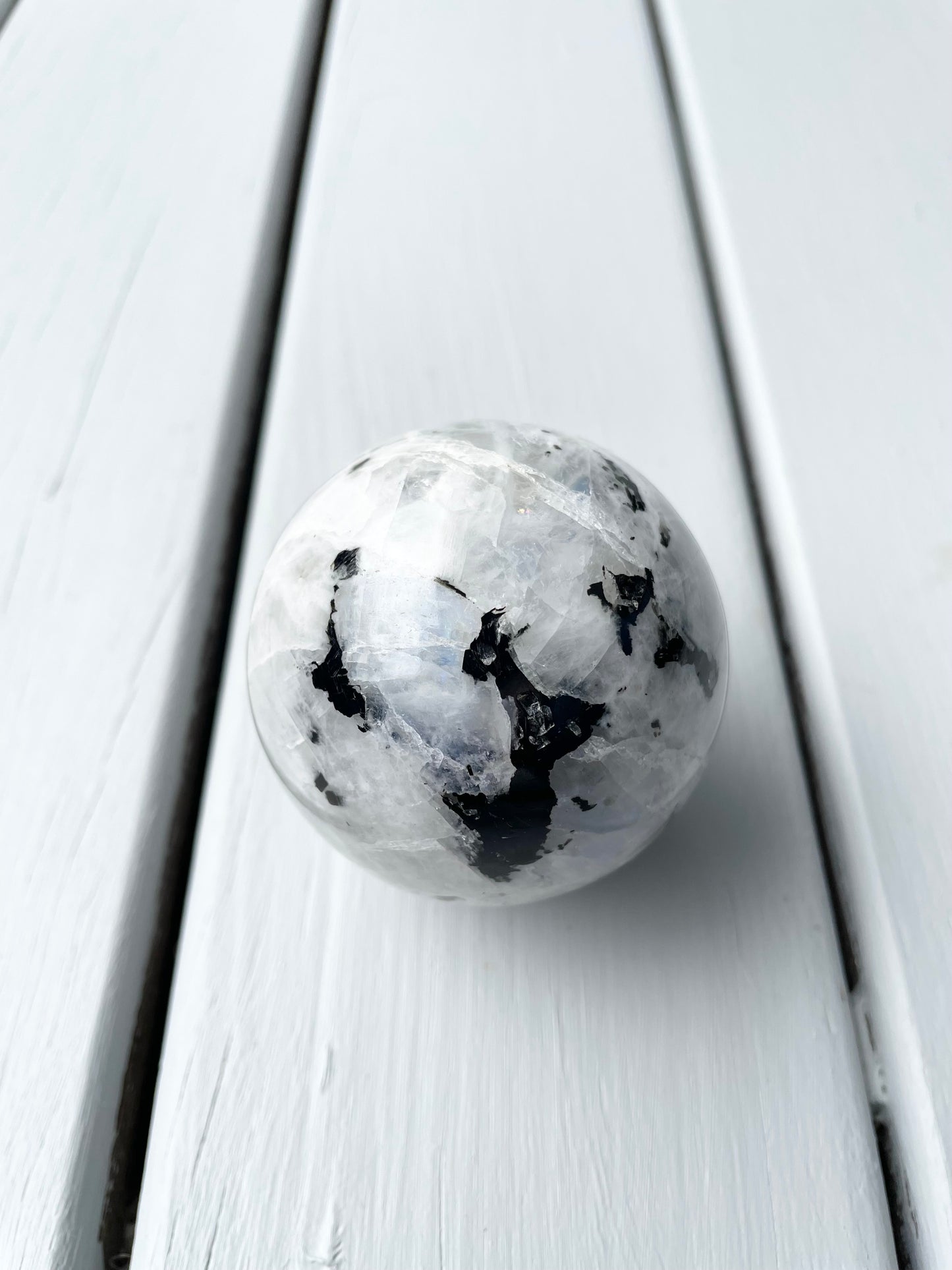 Rainbow Moonstone Sphere includes holder