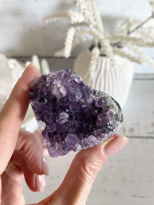 Amethyst Cluster Heart