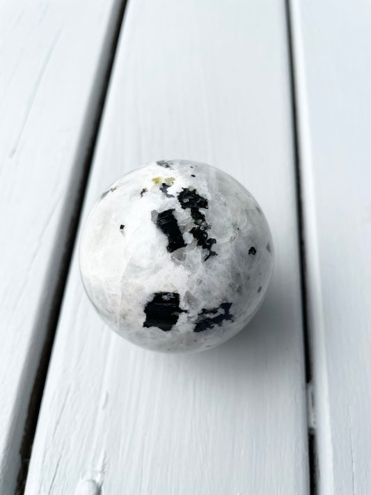 Rainbow Moonstone Sphere includes holder