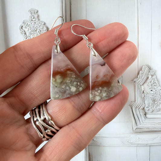 Sweetgrass Studio ~ Earth Agate Dangles