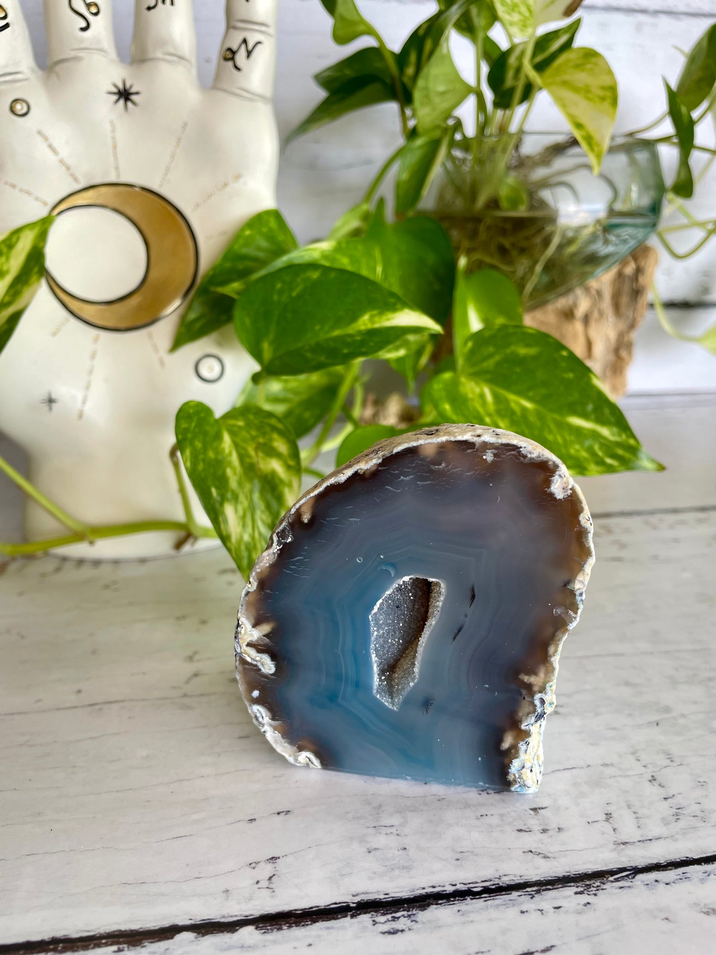 Agate Druzy Geode  ~ Blue