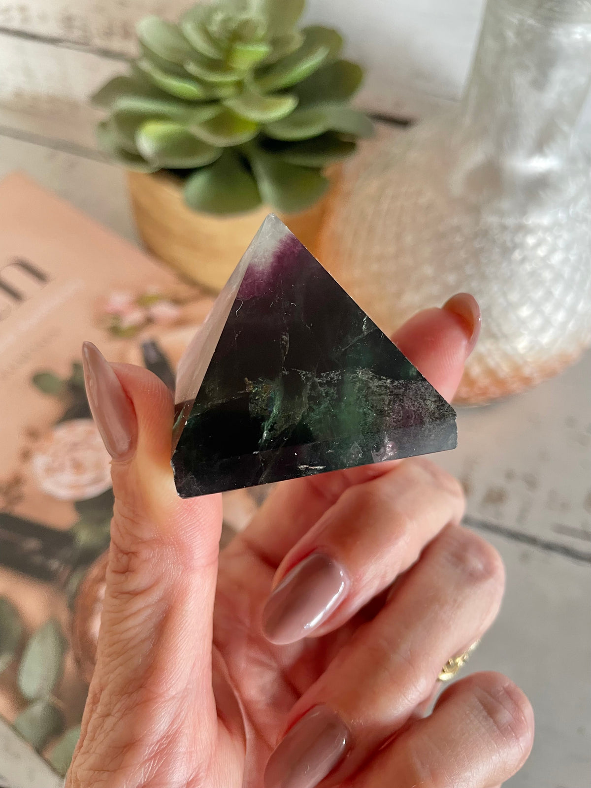 Rainbow Fluorite Pyramid