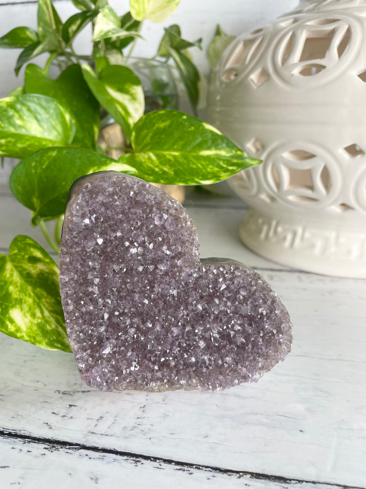 Amethyst Cluster Heart