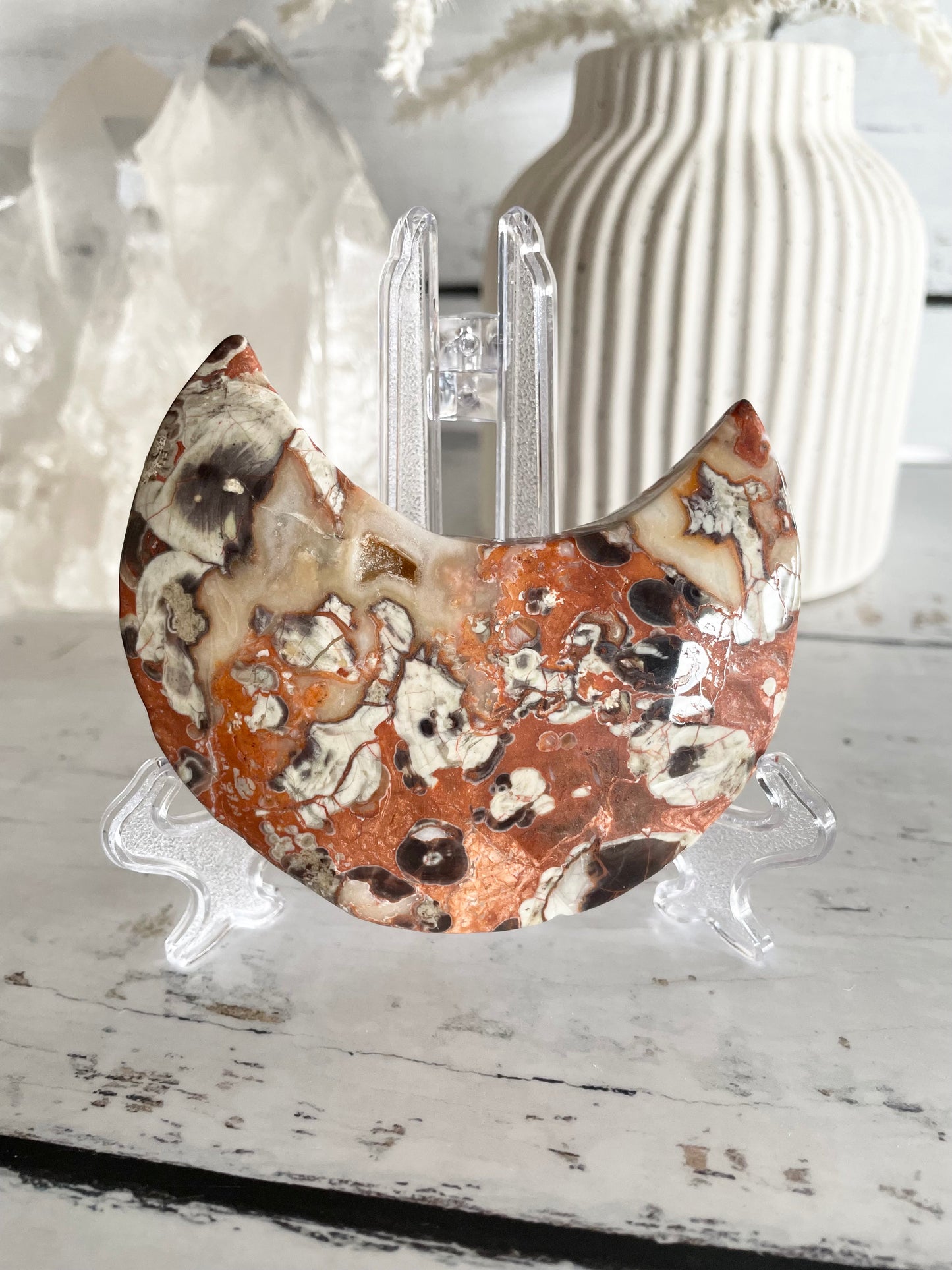 Fortune Agate Crescent Moon