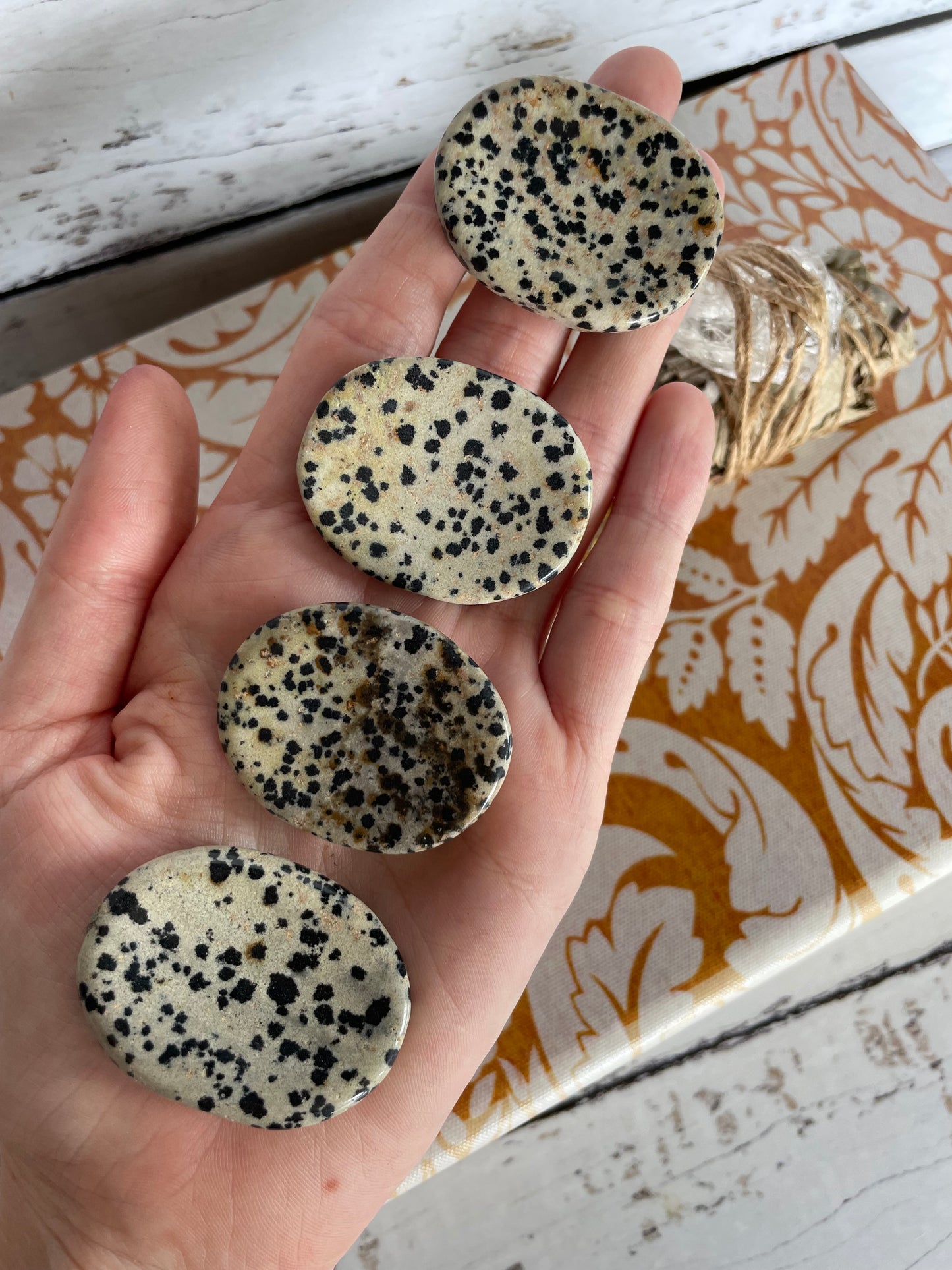 INTUITIVELY CHOSEN ~ Dalmatian Jasper Thumb/Worry Stone