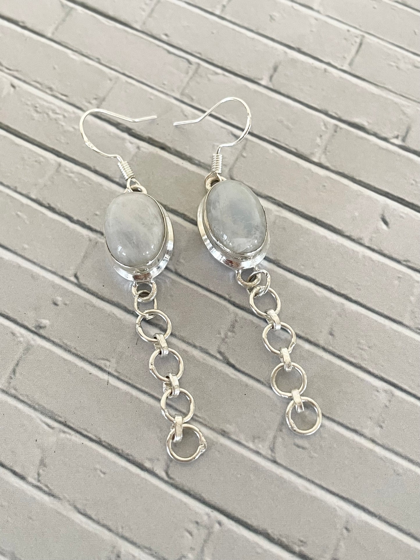 Rainbow Moonstone Chain Dangles