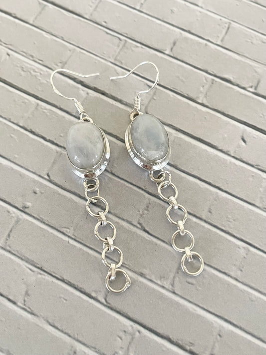 Rainbow Moonstone Chain Dangles