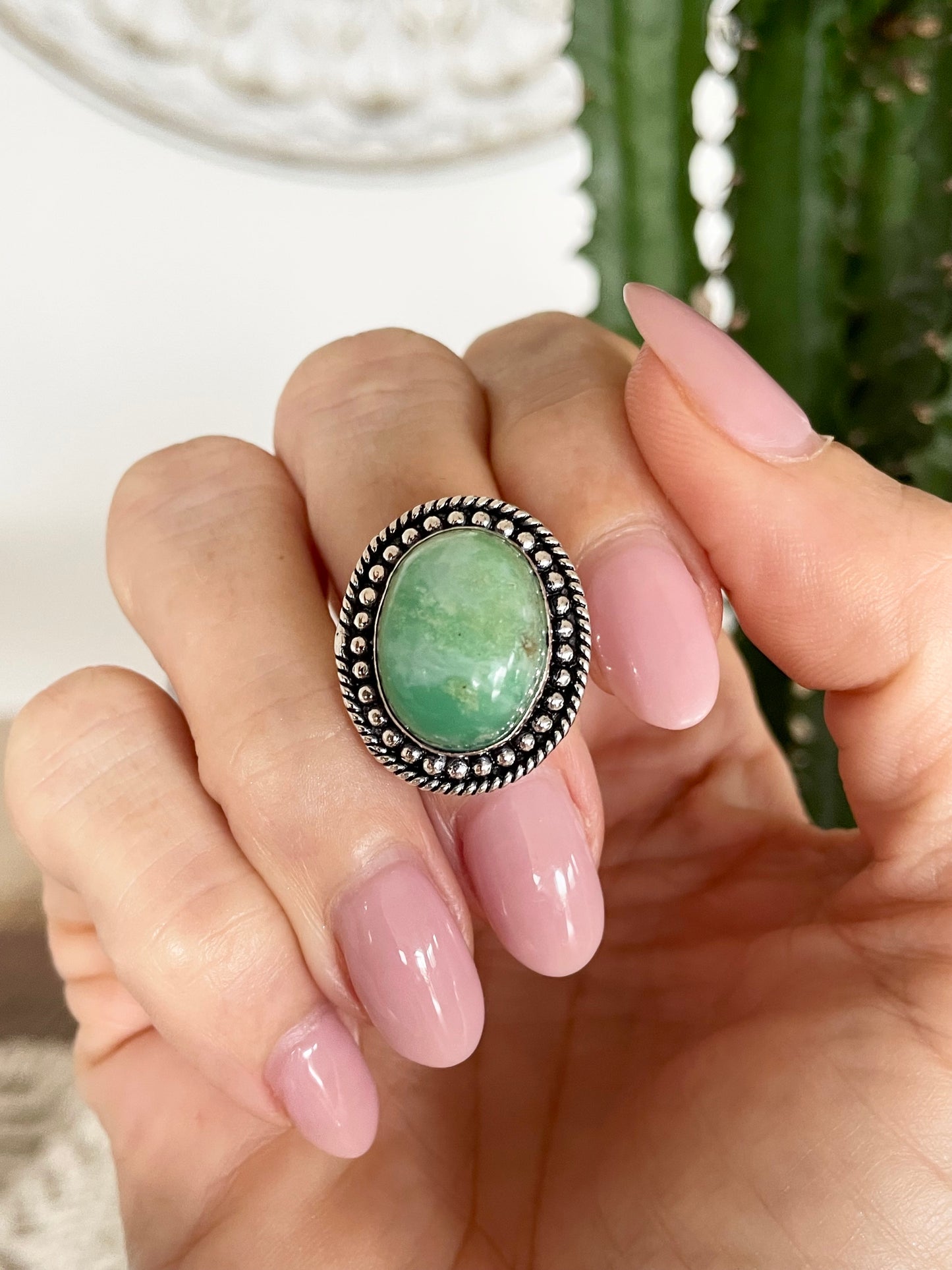Chrysoprase Ring  ~ size 8
