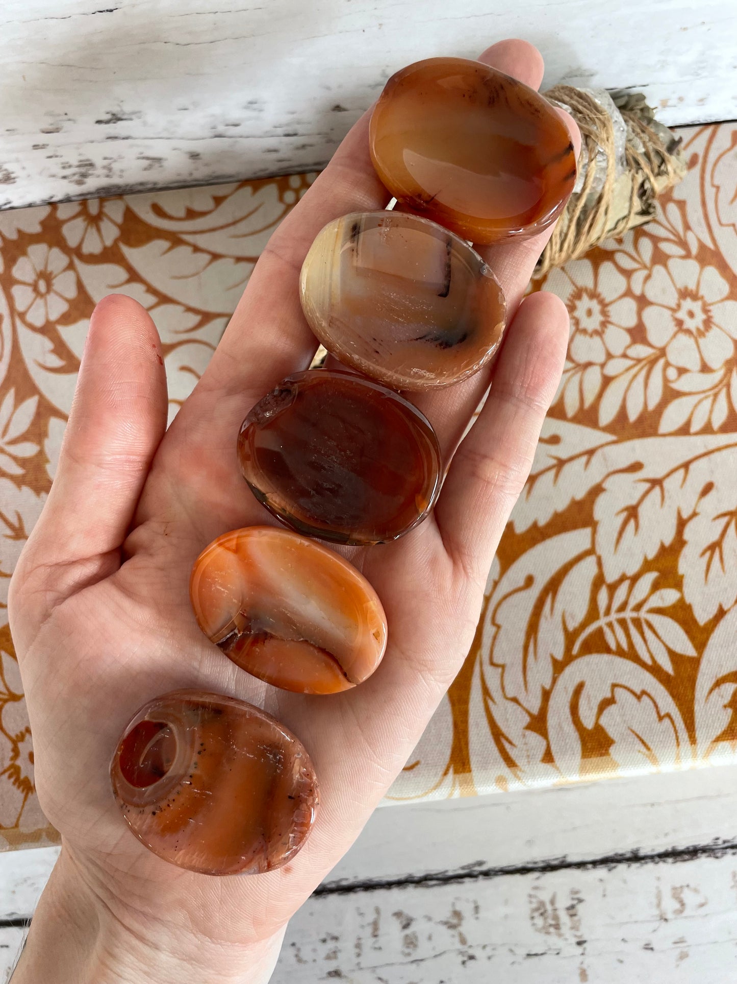 INTUITIVELY CHOSEN ~ Carnelian Thumb/Worry Stone