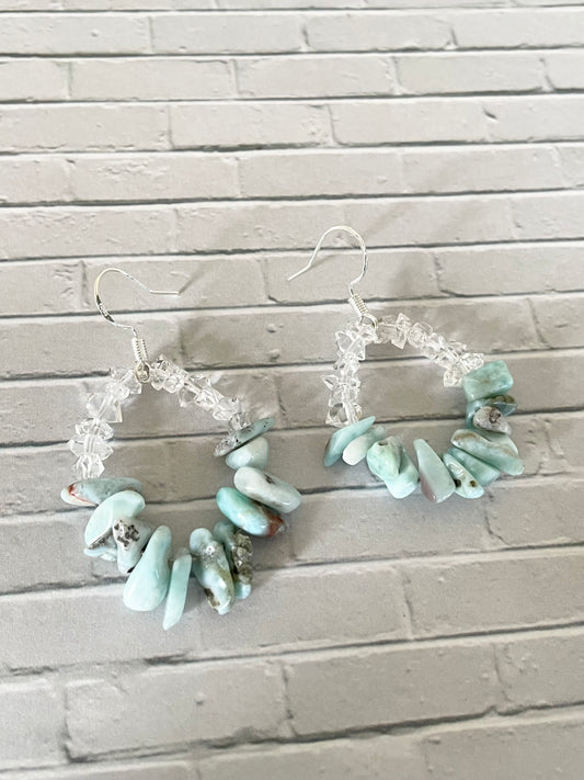 Herkimer \Larimar Earrings