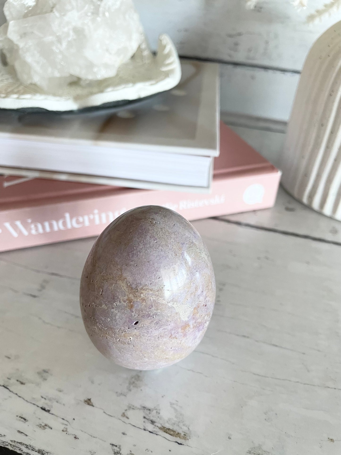 Phosphosiderite /Hope Stone Egg with holder