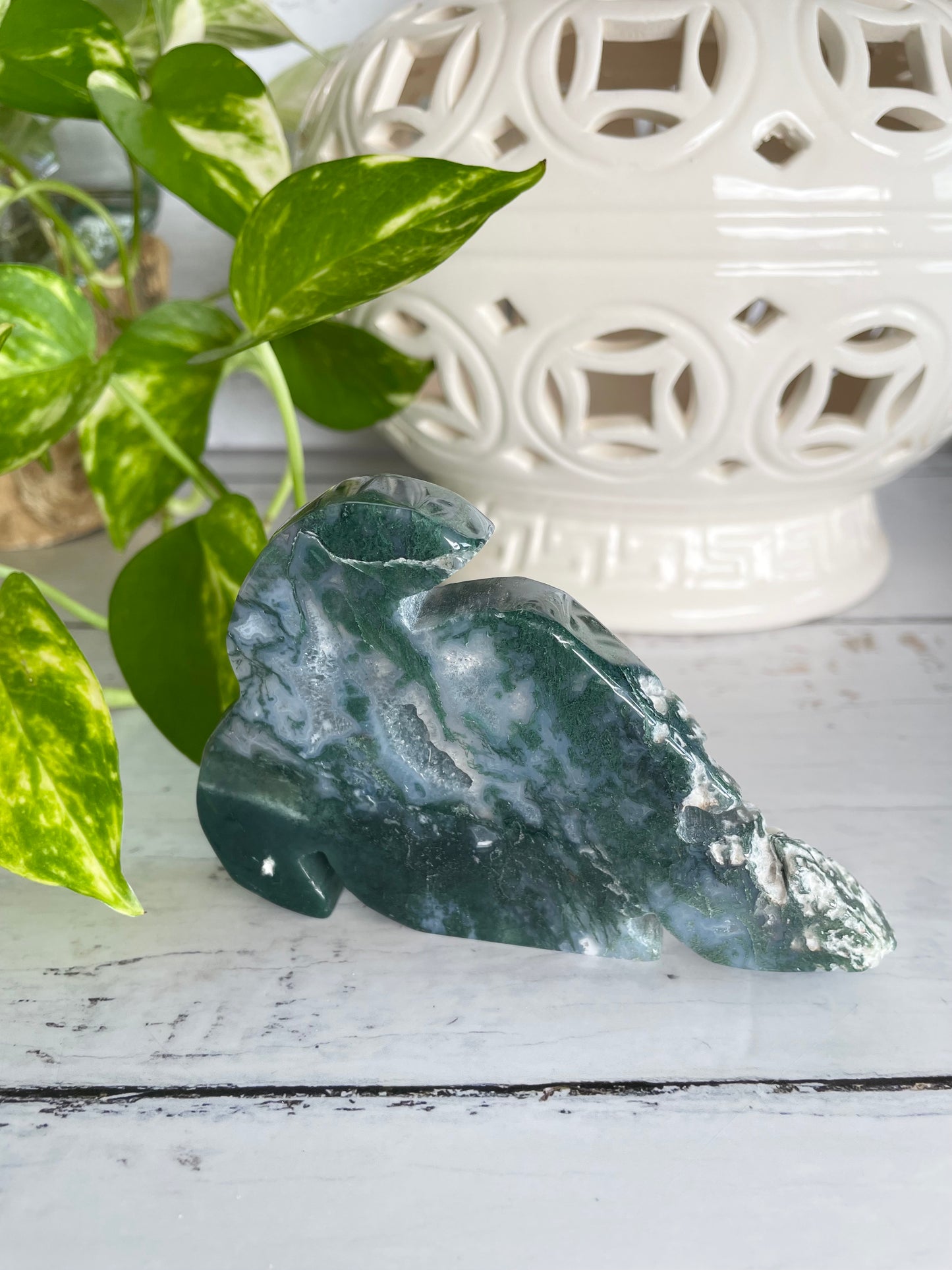 Moss Agate Arrow Head