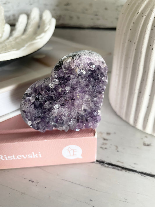 Amethyst Cluster Heart