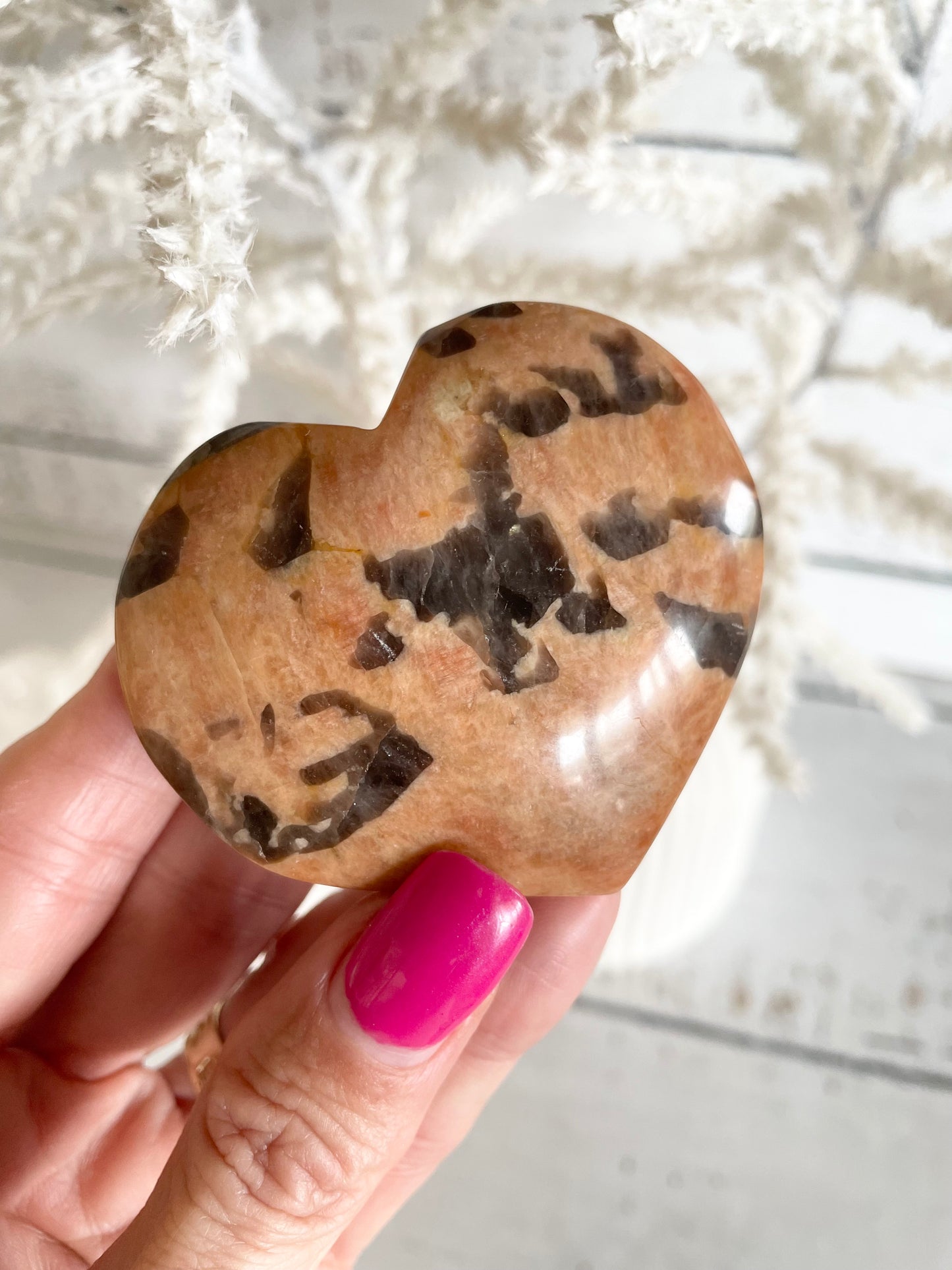 Smoky Quartz & Sunstone Heart