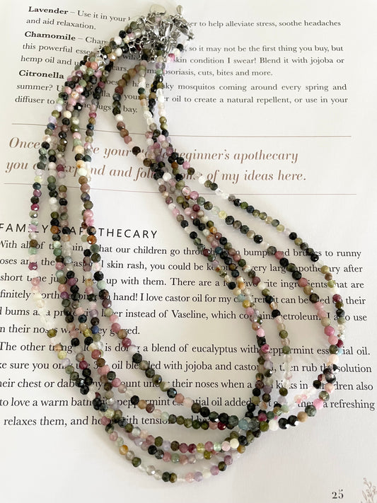 Multi Tourmaline Faceted Necklace