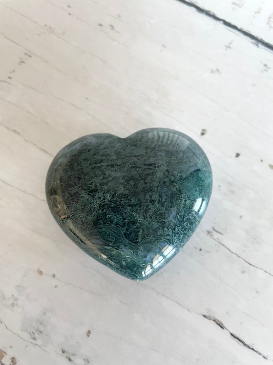 Moss Agate Heart