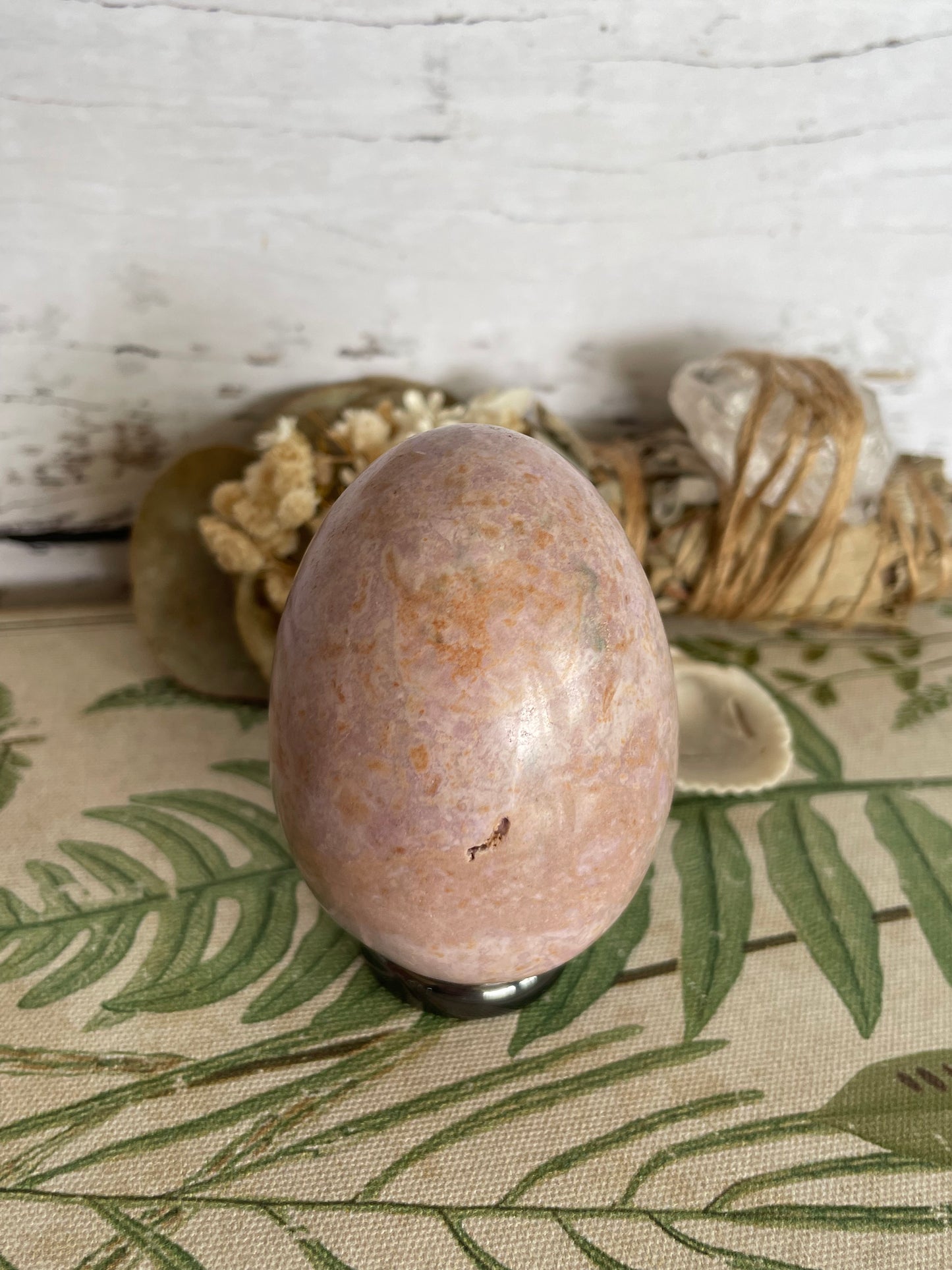 Phosphosiderite/Hope Stone Egg Includes Hematite Ring