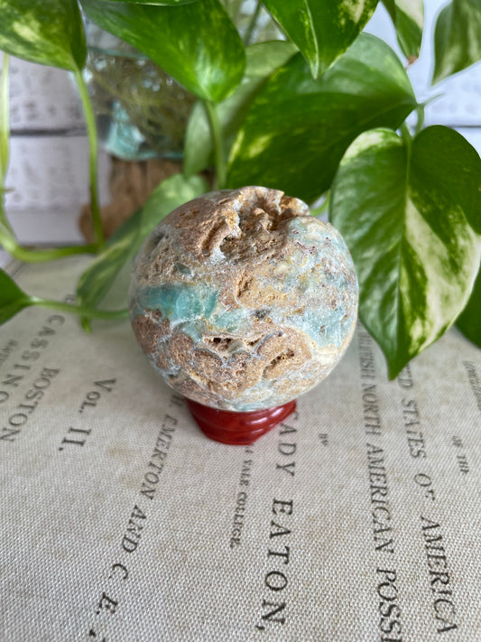 Hemimorphite Sphere Includes Holder