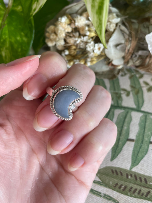 Blue Owyhee Opal Silver Ring