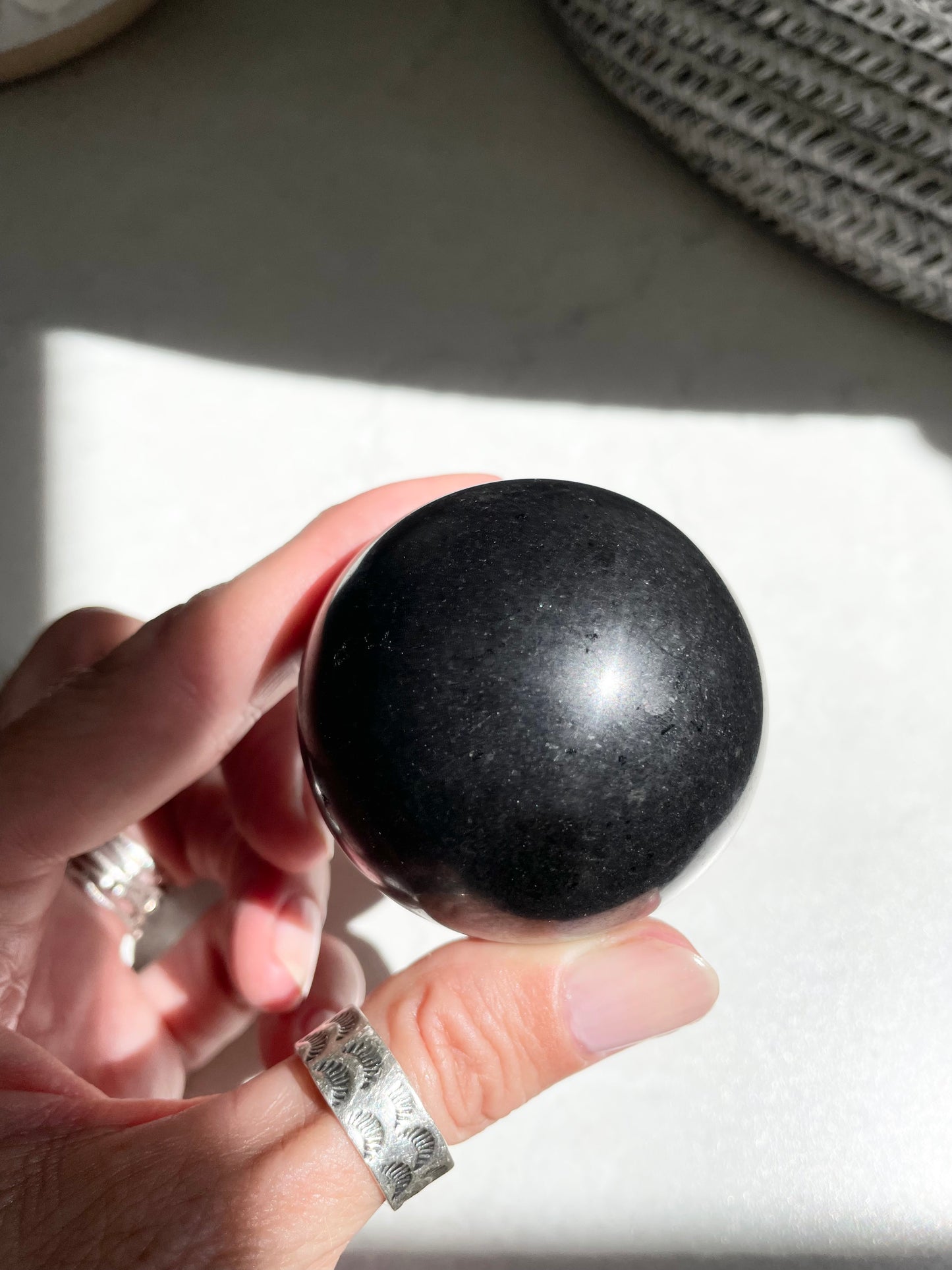 Black Tourmaline Sphere Includes Holder