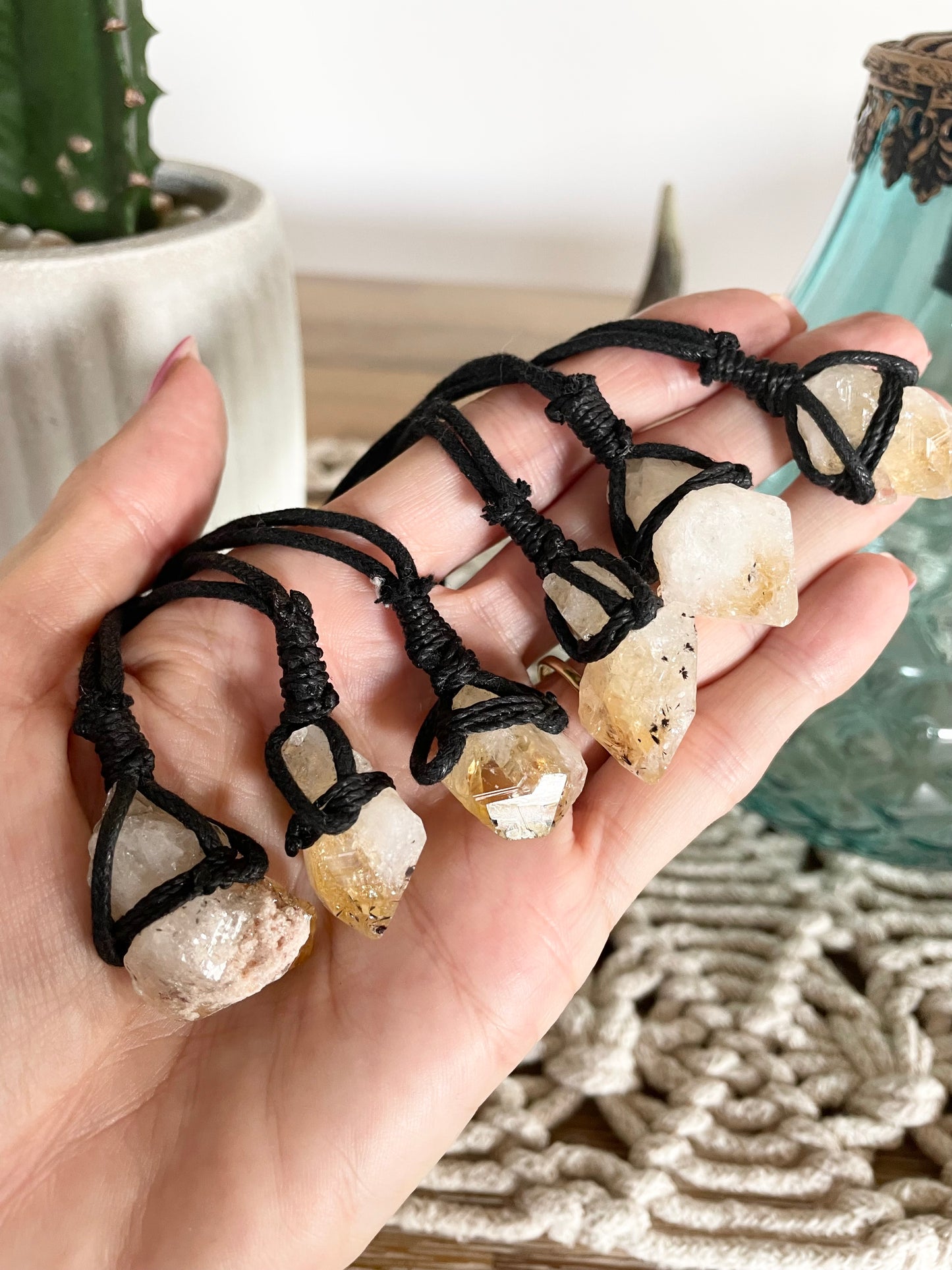 Manifestation Raw Citrine Point necklace