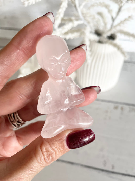 Meditating Alien ~ Rose Quartz