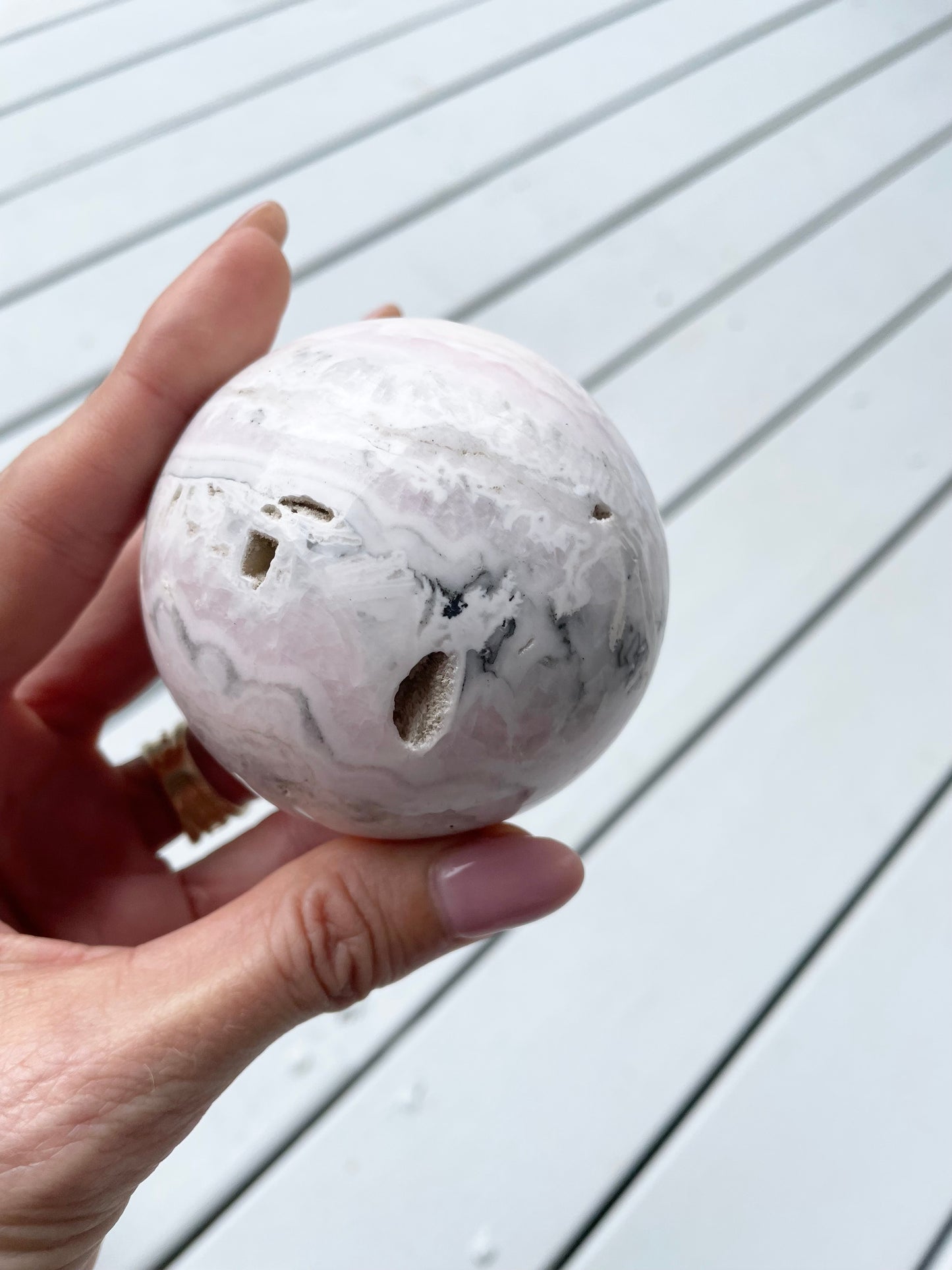 Pink Opal Sphere with holder