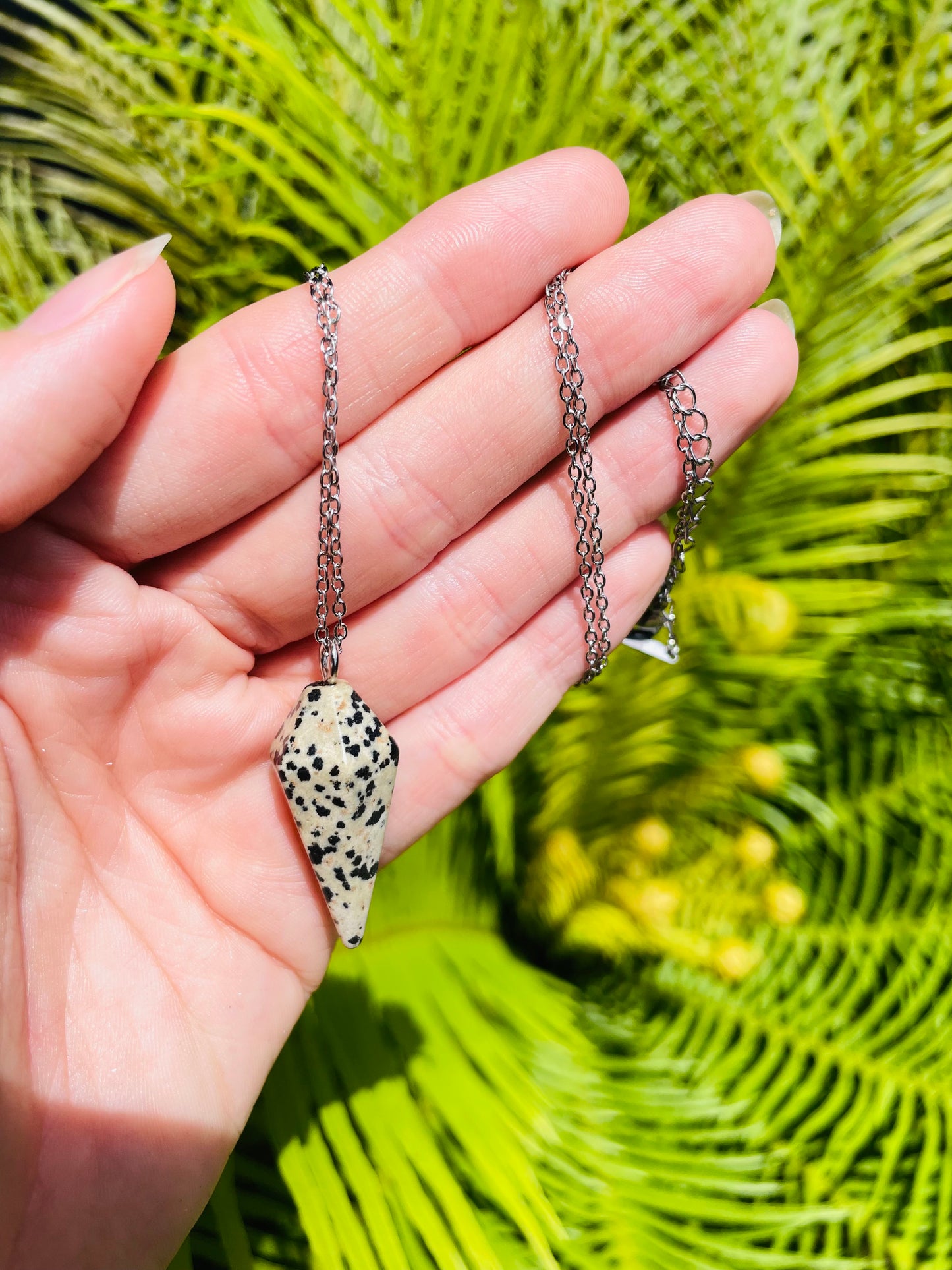 Dalmatian Jasper Pendulum Necklace