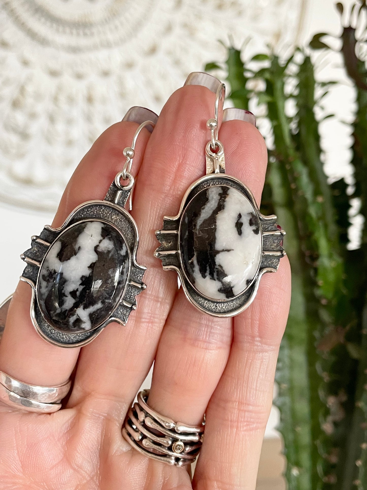 White Buffalo Turquoise Shadow Box Dangles