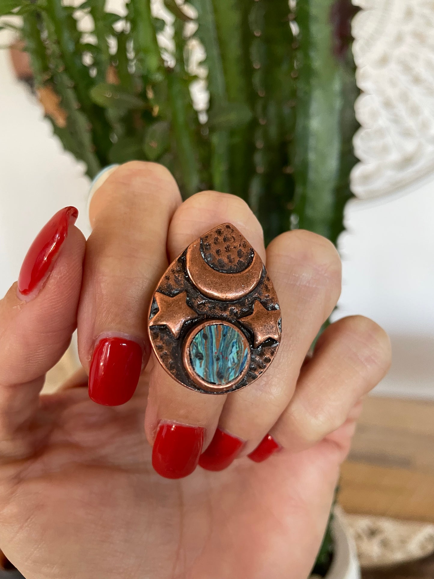 Copper Ring ~ Calcite Calisilica
