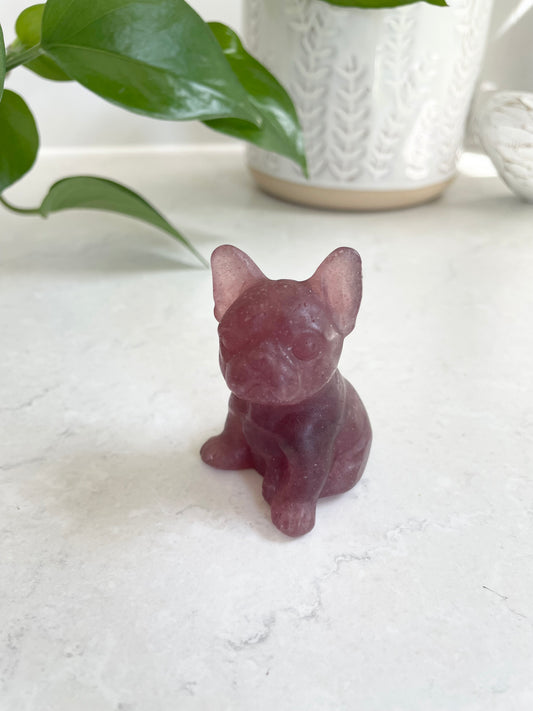 French Bulldog ~ Strawberry Quartz