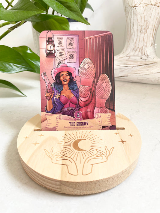 Mystical Hands Tarot/Oracle Card Wooden Holder