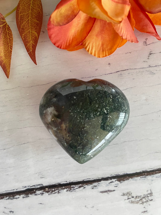 Moss Agate Heart