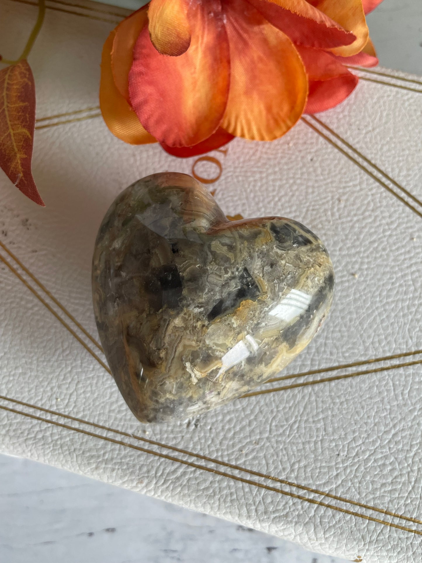 Crazy Lace Agate Heart