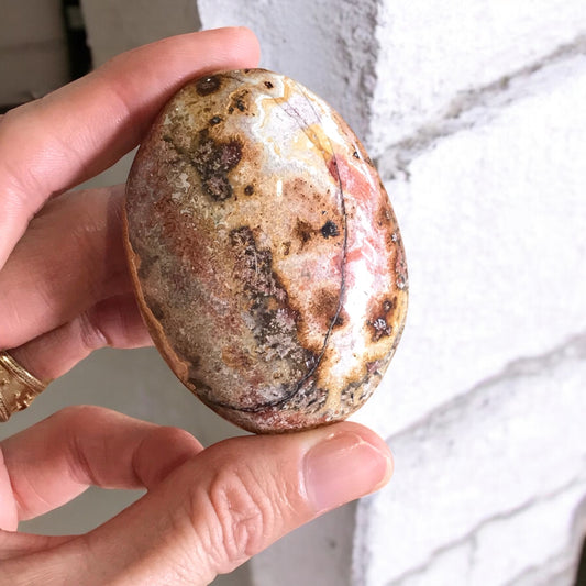 Mexican Sardonyx Pillow Palm Stone