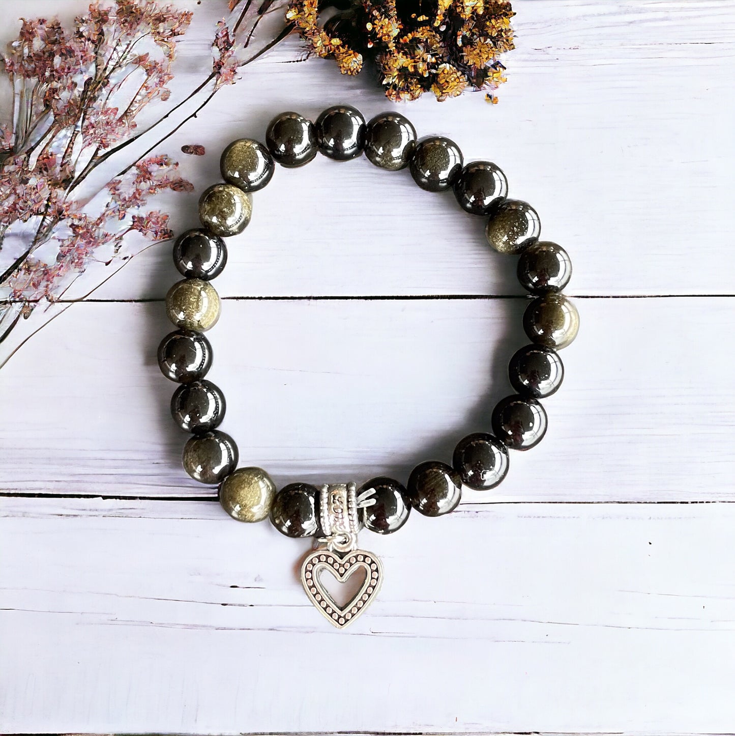 Gold Sheen Obsidian Healing Bracelet ~ Universe