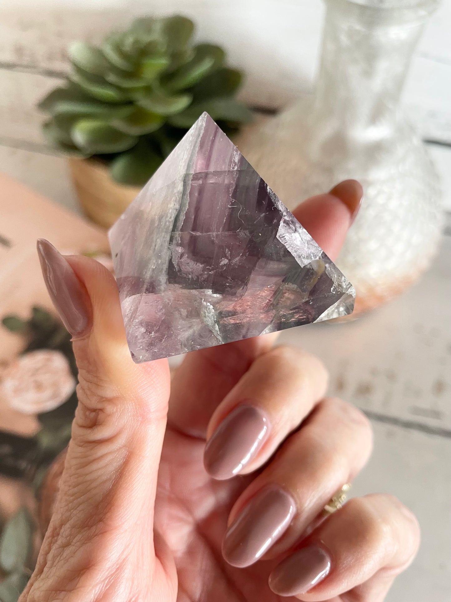 Rainbow Fluorite Pyramid