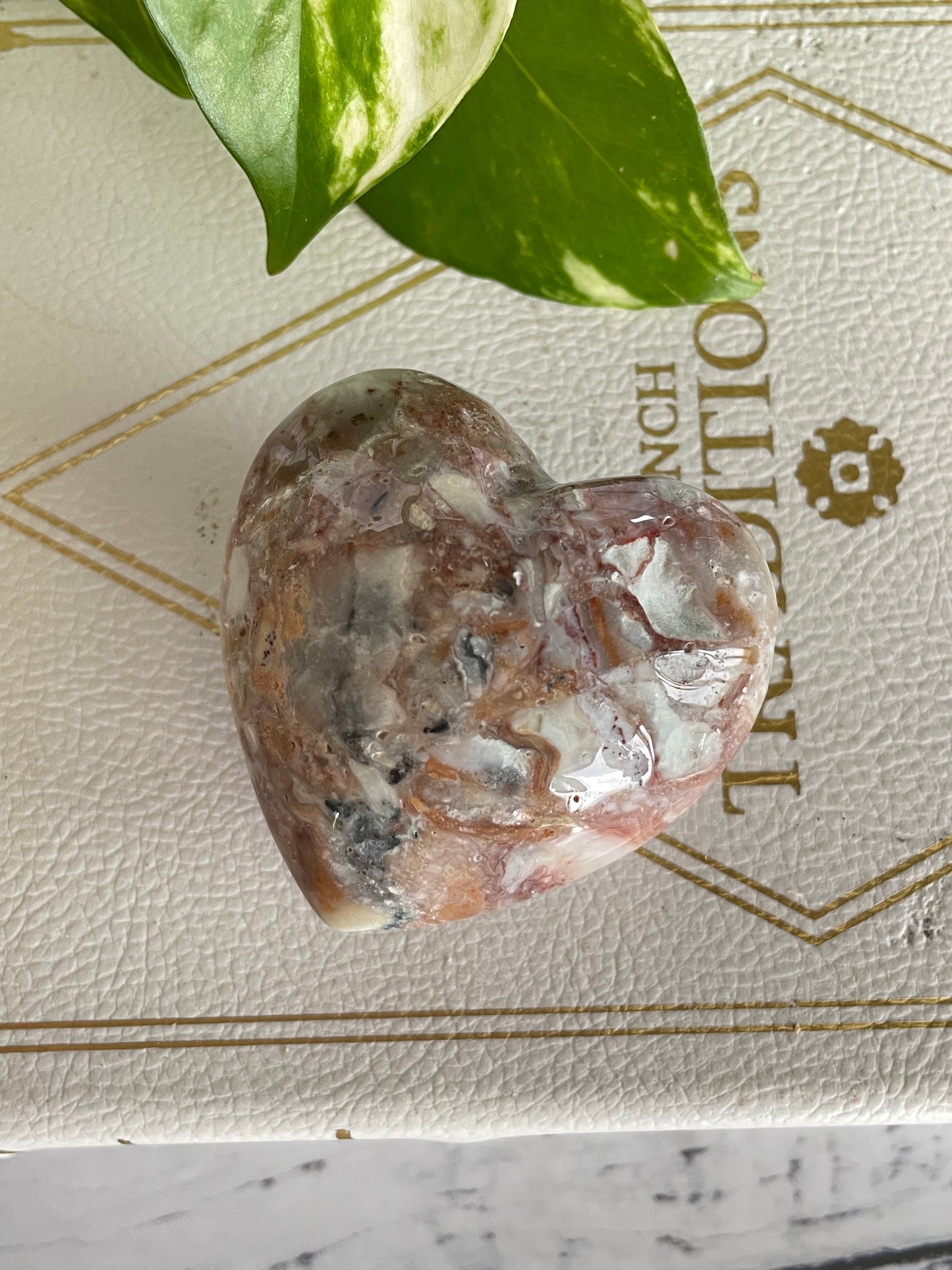 Crazy Lace Agate Heart