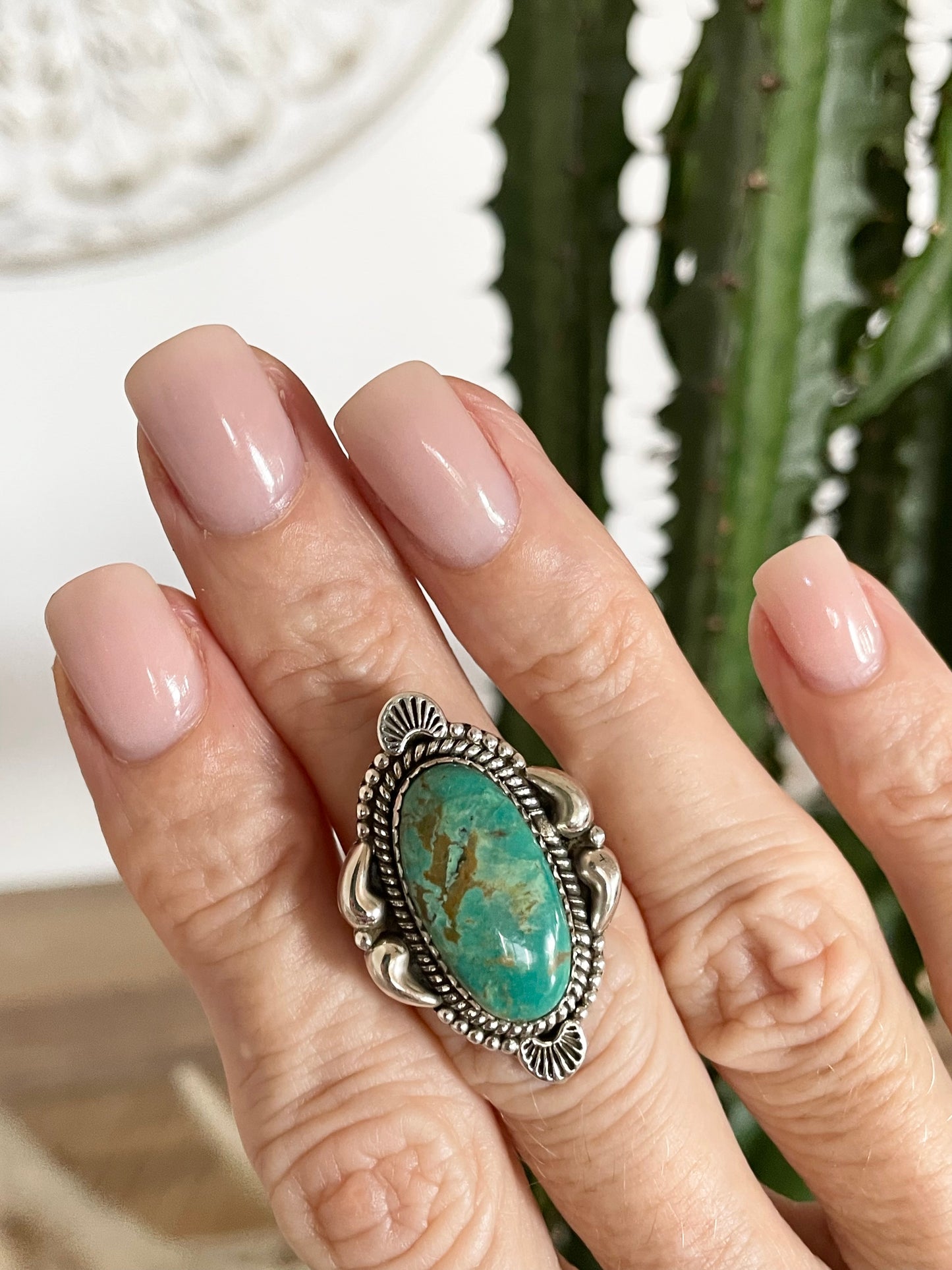 Royston Turquoise Ring - Adjustable 6.5-10